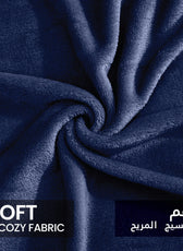 Luxury Flannel Blanket  220x240cm Navy Blue