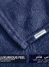 Soft Flannel Blanket Single Size 160x220cm Navy Blue