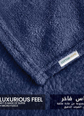 Luxury Flannel Blanket  220x240cm Navy Blue