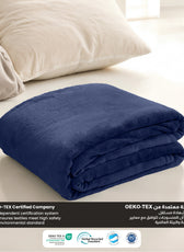 Luxury Flannel Blanket  220x240cm Navy Blue