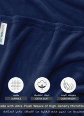 Soft Flannel Blanket Single Size 160x220cm Navy Blue