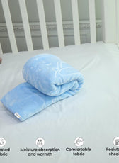 Ultra-Soft Embossed Baby Blanket – Lightweight, Cozy & Plush 140x110cm, Blue