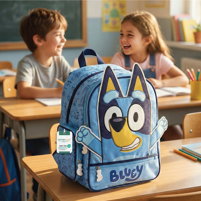 Bluey Printed School Backpack for Kids – Lightweight Cartoon Character Bookbag with Large Storage Space for Boys & Girls