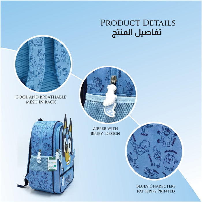 Bluey Printed School Backpack for Kids – Lightweight Cartoon Character Bookbag with Large Storage Space for Boys & Girls