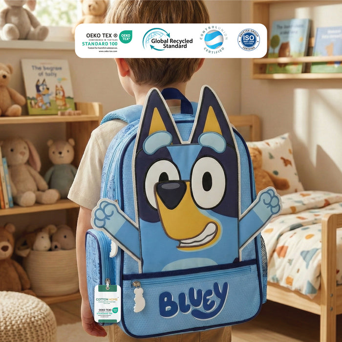 Bluey Printed School Backpack for Kids – Lightweight Cartoon Character Bookbag with Large Storage Space for Boys & Girls
