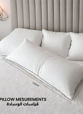 Four seasons Super King Long Bed Pillow with Removable Cover 45x145cm - Cotton Home