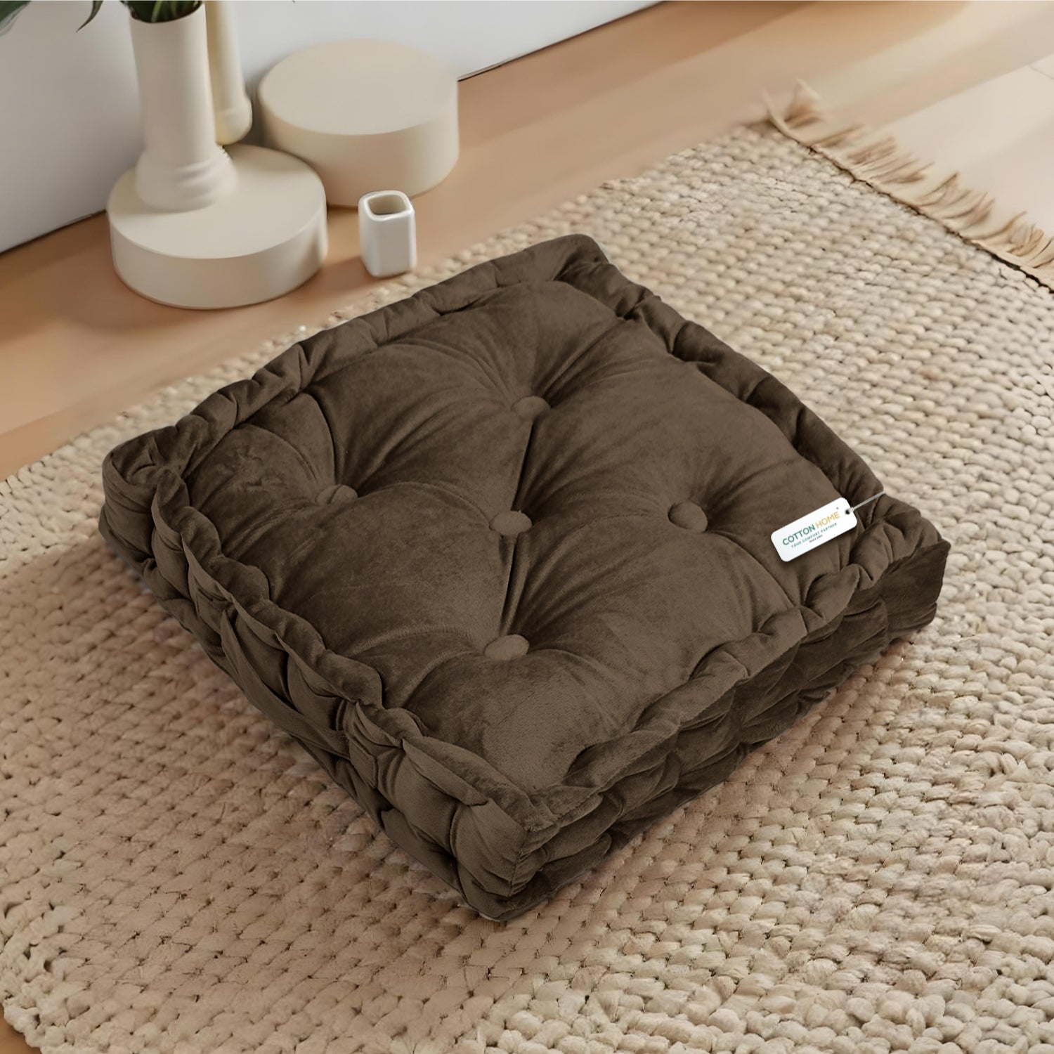 Serenity Velvet Multipurpose Seat Cushion 40x40cm Square Shape Seating - Cotton Home