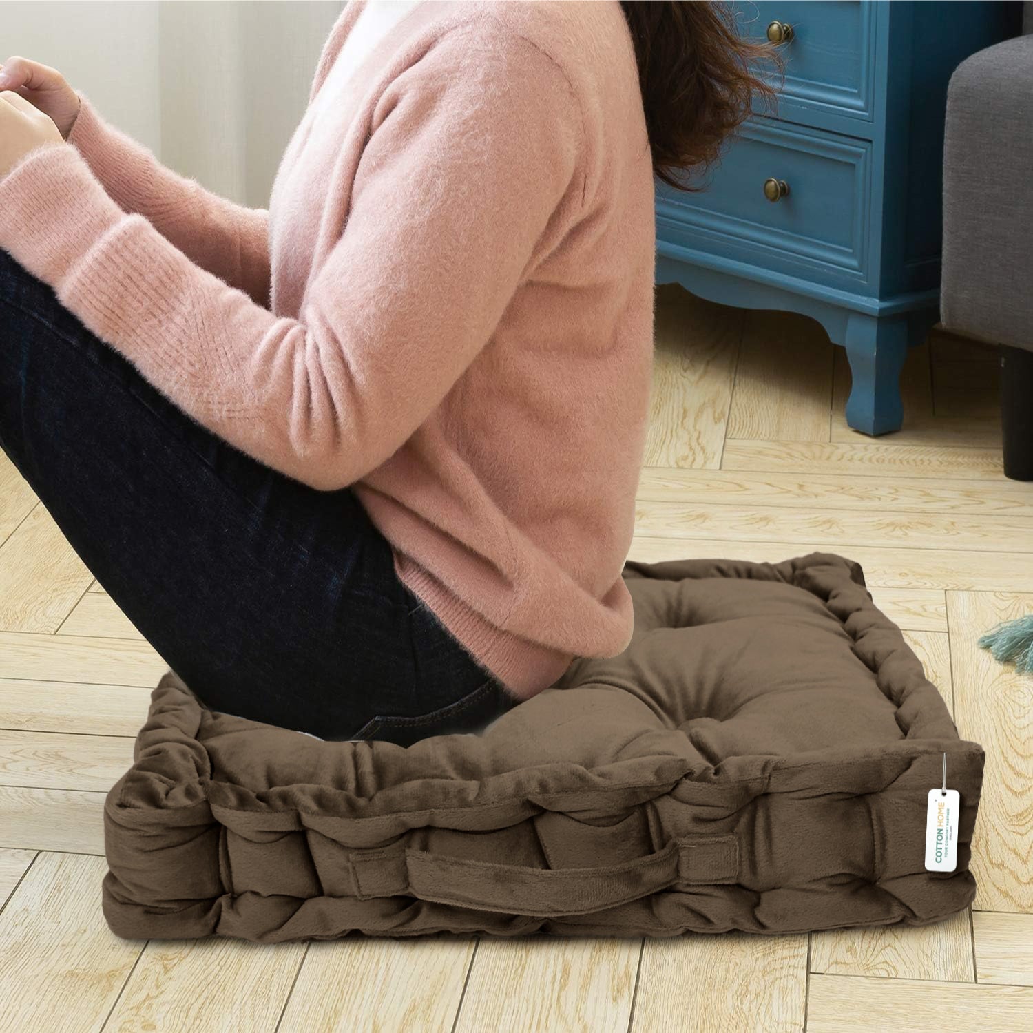 Serenity Velvet Multipurpose Seat Cushion 40x40cm Square Shape Seating - Cotton Home