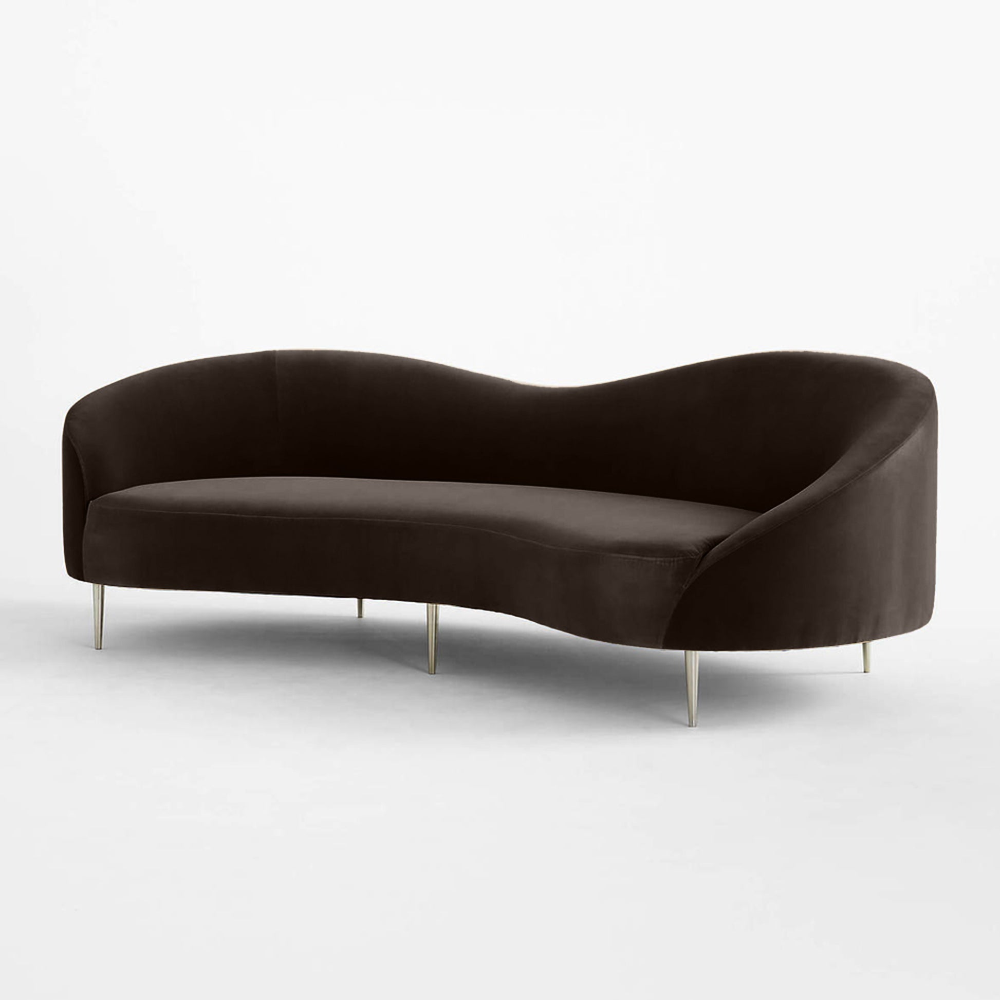 Luxe Lounge Luxurious Camel Velvet 3 Seater Sofa - 241cm Chic & Comfortable Lounge Seating - Cotton Home