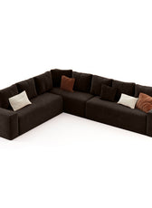 Harmony Haven 4 Seater Sofa in Luxurious Brown Velvet – L350cm x W180cm x H75cm Stylish, Comfortable, and Durable Sofa for Elegant Living Spaces - Cotton Home