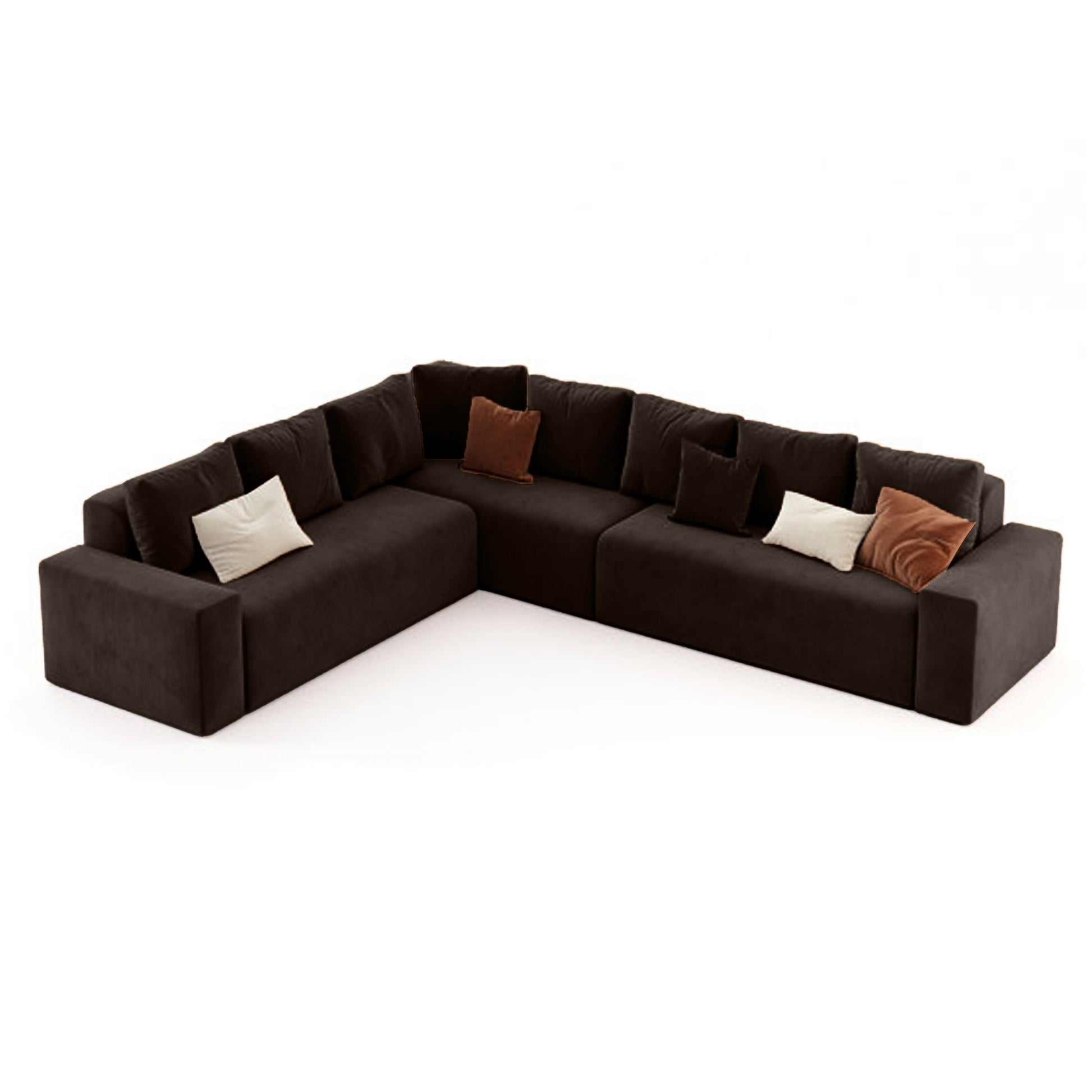 Harmony Haven 4 Seater Sofa in Luxurious Brown Velvet – L350cm x W180cm x H75cm Stylish, Comfortable, and Durable Sofa for Elegant Living Spaces - Cotton Home