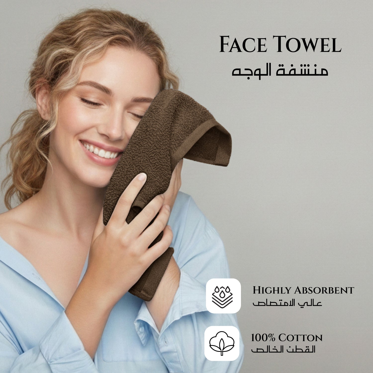 Cotton Face Towel 30x30 CM 12 Piece Set-Soft Feel, Quick Dry, Highly Absorbent Durable Towels
