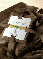 Cotton Home Ultimate Towel Collection - 8 Piece Bundle Brown - Cotton Home
