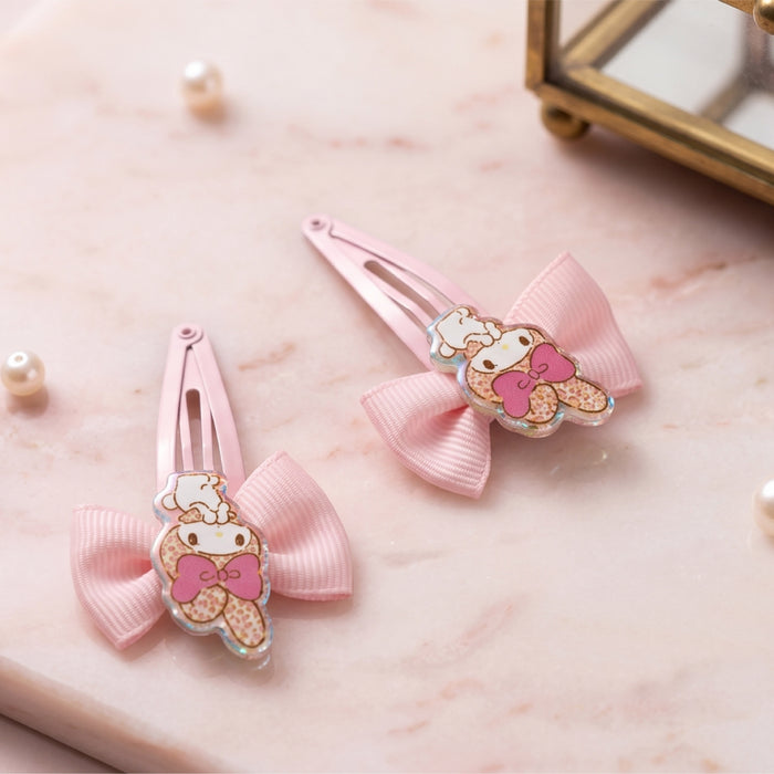 My Melody Theme Hair Clips – Pack of 4 Pink & Purple Hair Accessories