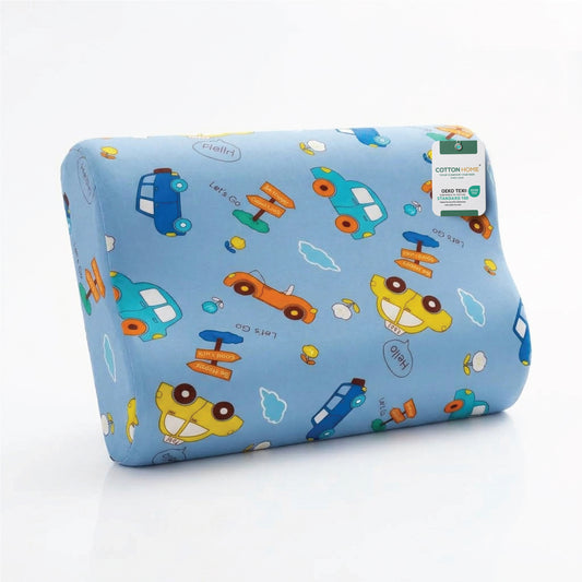Kids Contour Memory Foam Pillows - Cars (26x38cm)