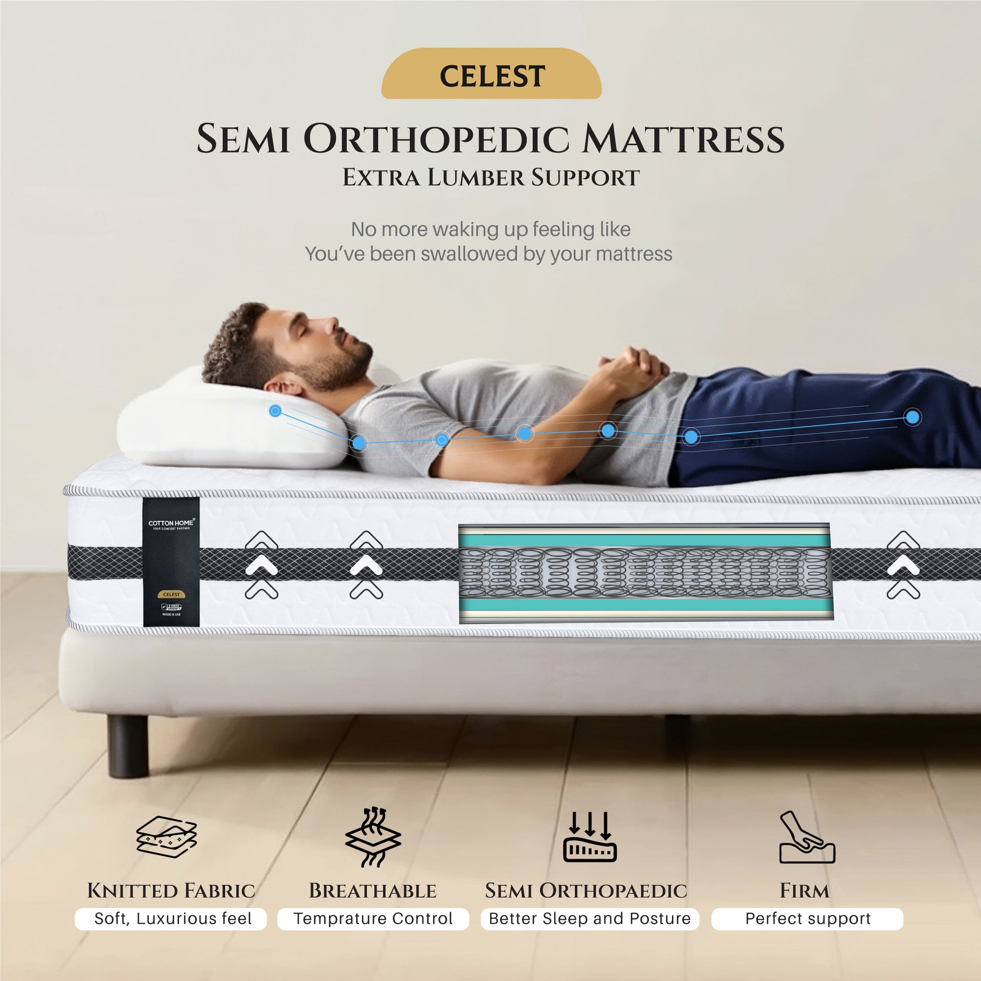 Cotton Home Celest Bonnell Spring Mattress