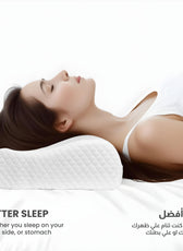 Cervical Support Memory Foam Pillow for Neck and Shoulder Pain Relief, Washable Cover 60x35x9-11 CM - Cotton Home