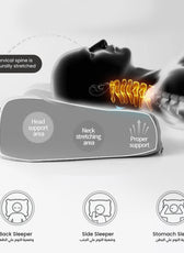 Cervical Support Memory Foam Pillow for Neck and Shoulder Pain Relief, Washable Cover 60x35x9-11 CM - Cotton Home