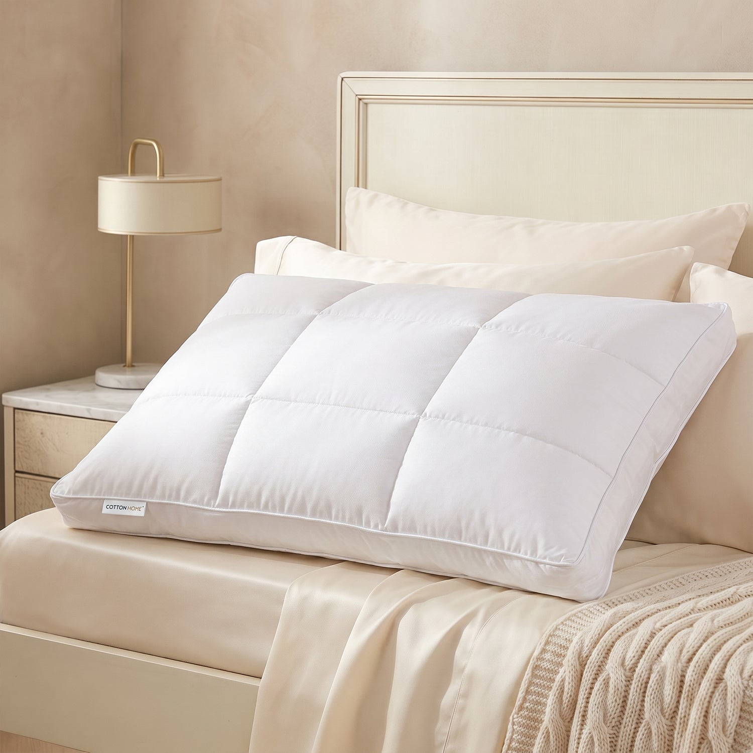 Charlotte Pillow Premium Down proof Cotton Pillow 50x75 cm Medium Soft Support for Neck & Head Pain Relief
