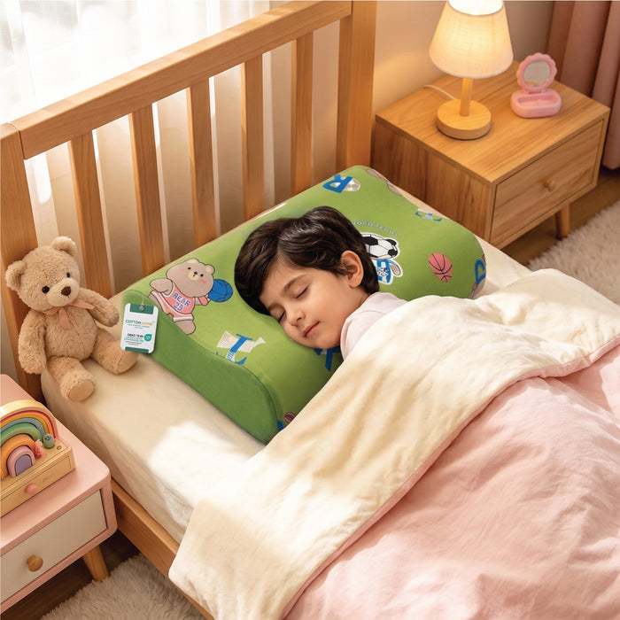Kids Contour Memory Foam Pillows - Choco Teddy (26x38cm)