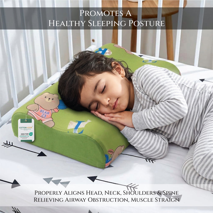 Kids Contour Memory Foam Pillows - Choco Teddy (26x38cm)