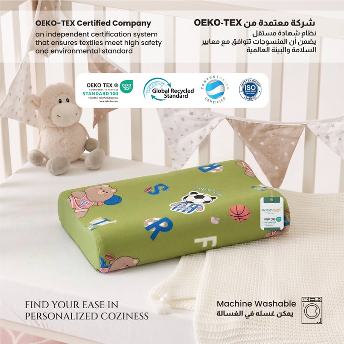 Kids Contour Memory Foam Pillows - Choco Teddy (26x38cm)