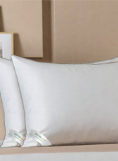 Beverly Back Sleeper Soft Pack of 2 Cotton Pillow  with Gray Cord for Ultimate Support  50x75cm  900grams - Cotton Home