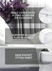 Premium Quality Super Soft King Size 6 pieces Duvet Cover Set 220x240cm Light Grey - Cotton Home