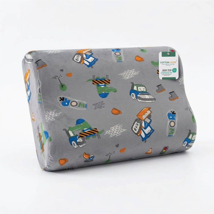 Kids Contour Memory Foam Pillows - Construction (26x38cm)