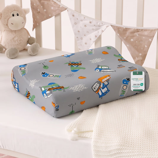 Snoozie Kids Contour Memory Foam Pillow 26x38 cm, Ergonomic Pillow for Children, Removable Cover Construction