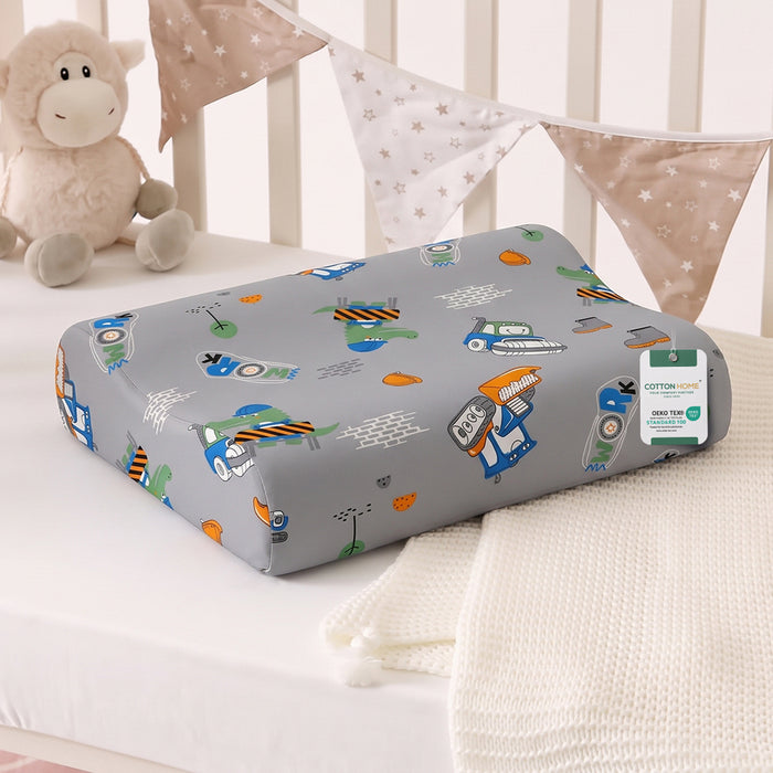 Snoozie Kids Contour Memory Foam Pillow 26x38 cm, Ergonomic Pillow for Children, Removable Cover Construction