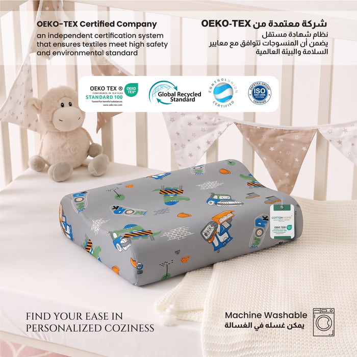 Kids Contour Memory Foam Pillows - Construction (26x38cm)