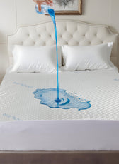 Premium Coolent Mattress Protector 90x200+35CM  Breathable & Waterproof - Cotton Home