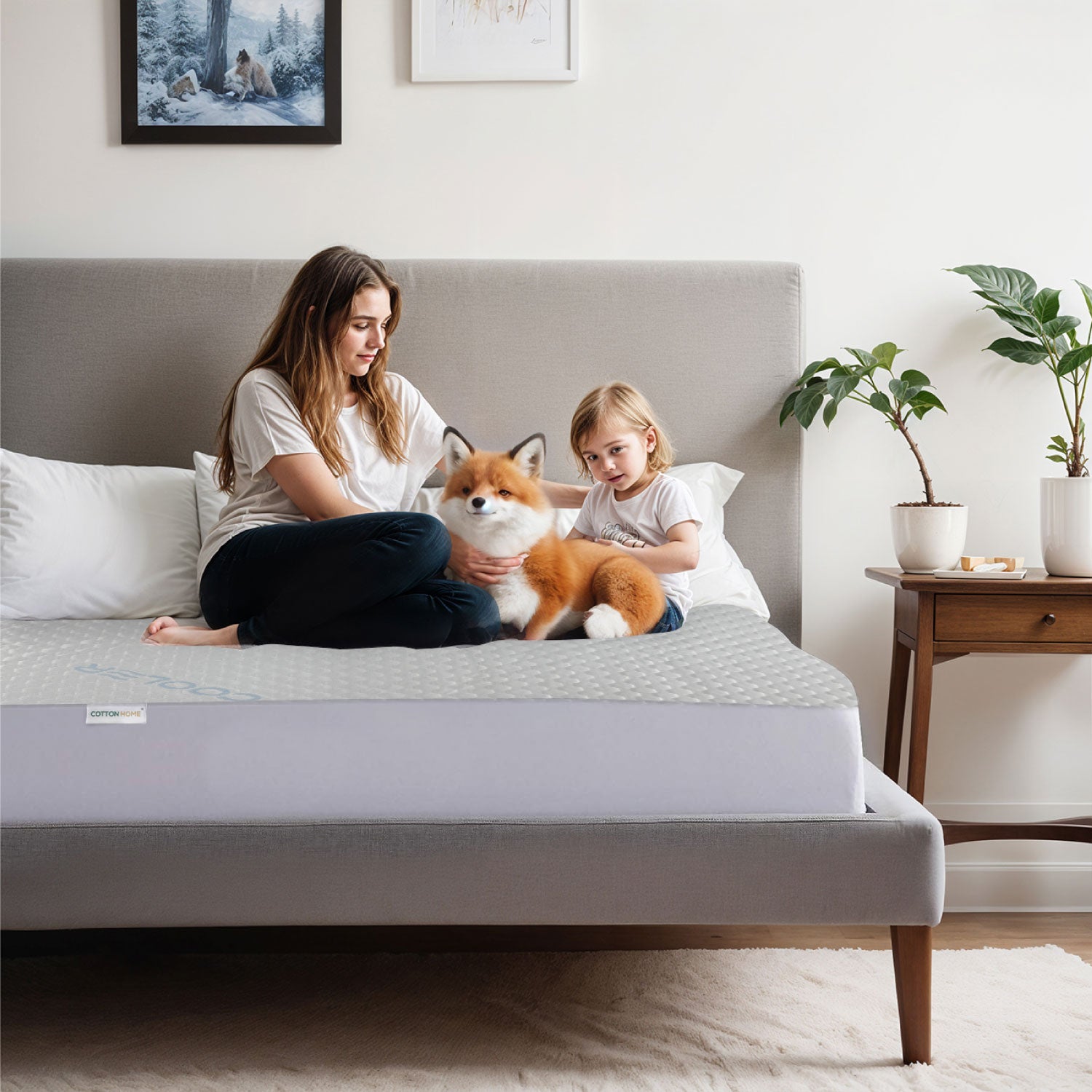 Premium Coolent Mattress Protector 180x200+35CM Breathable & Waterproof - Cotton Home