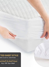Premium Coolent Mattress Protector 160x200+35CM Breathable & Waterproof - Cotton Home