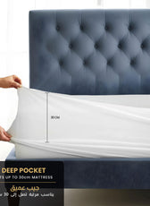 Premium Coolent Mattress Protector 160x200+35CM Breathable & Waterproof - Cotton Home