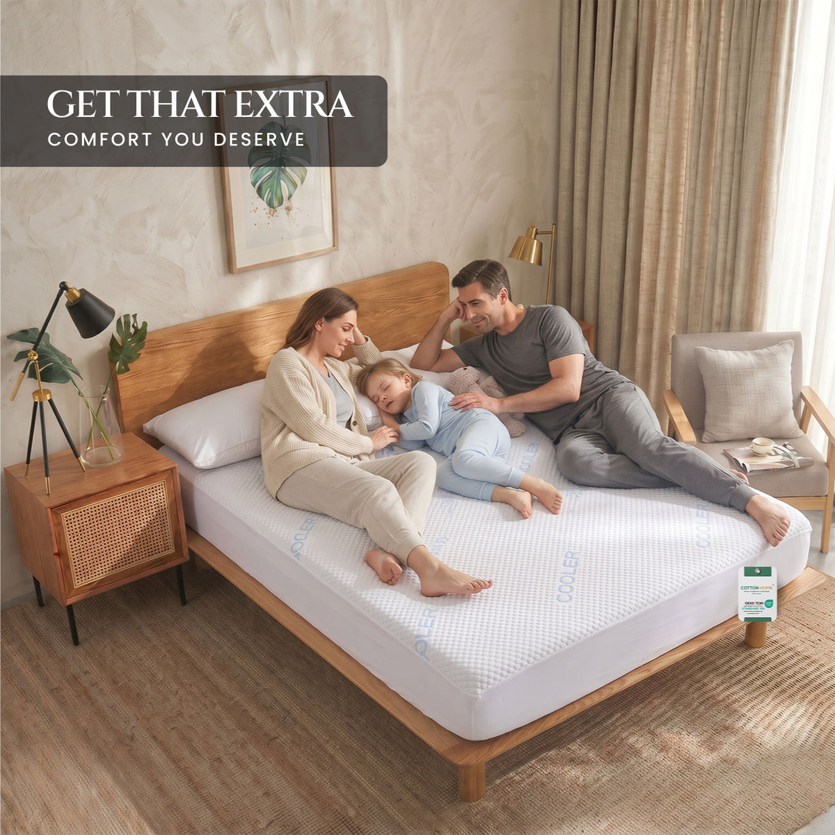 Premium Coolent Mattress Protector 90x200+35CM  Breathable & Waterproof