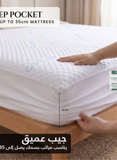 Premium Coolent Mattress Protector 90x200+35CM  Breathable & Waterproof