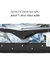 6 Piece Duvet Cover Set  220x240cm –  with Fitted Sheet & Pillowcases Botanica