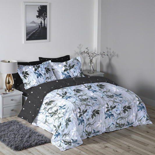 6 Piece Duvet Cover Set  220x240cm –  with Fitted Sheet & Pillowcases Botanica