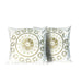 Embroidered Cushion - 100% Cotton Canvas, 45x45cm |  Ivory Floral Pattern |  Set of 2  | Cotton Home - Cotton Home