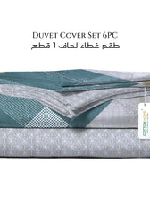 6 Piece Duvet Cover Set  220x240cm –  with Fitted Sheet & Pillowcases Diamond
