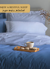 6 Piece Duvet Cover Set  220x240cm –  with Fitted Sheet & Pillowcases Ocean Blue