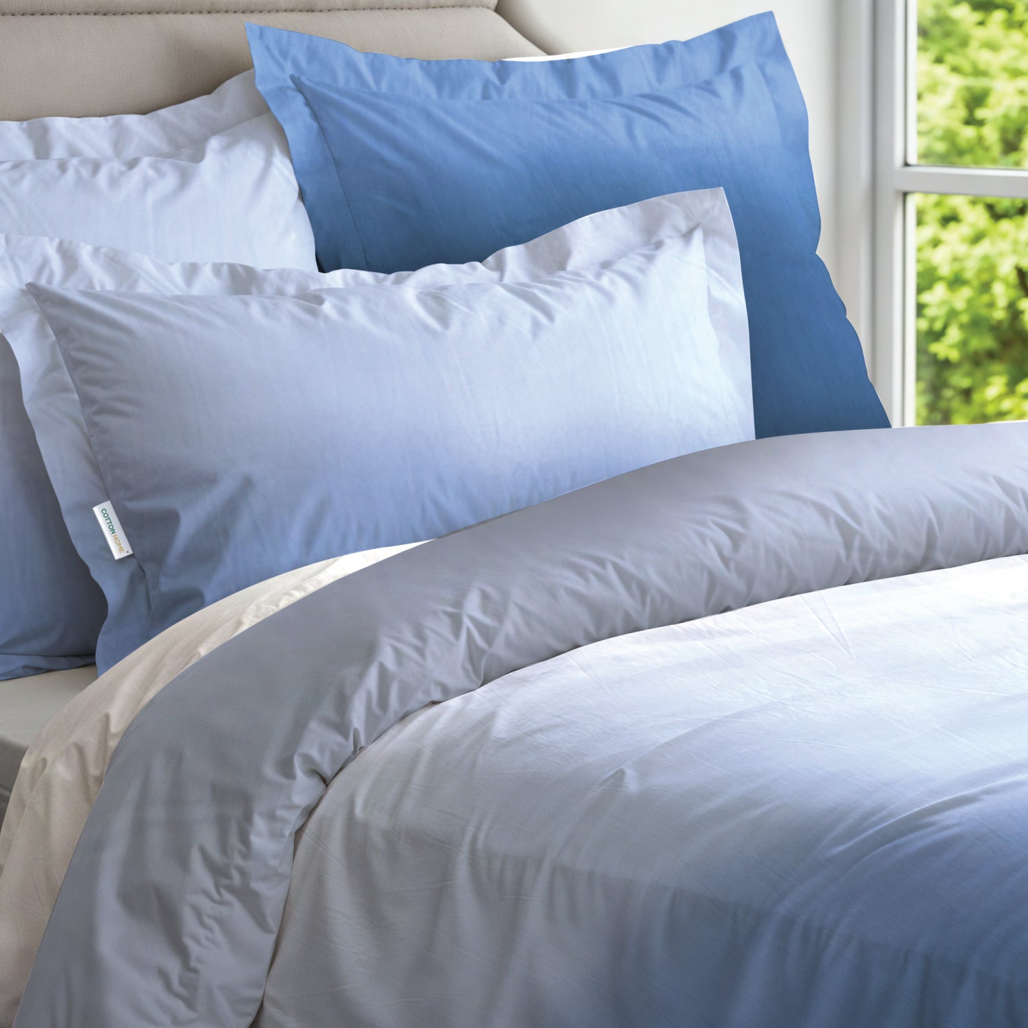 6 Piece Duvet Cover Set  220x240cm –  with Fitted Sheet & Pillowcases Ocean Blue