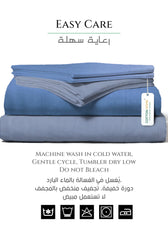 6 Piece Duvet Cover Set  220x240cm –  with Fitted Sheet & Pillowcases Ocean Blue