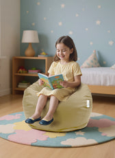 Kids Bean Bag Chair Premium PU Leather 50x80x80cm - Dark Beige