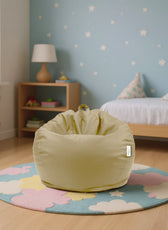 Kids Bean Bag Chair Premium PU Leather 50x80x80cm - Dark Beige