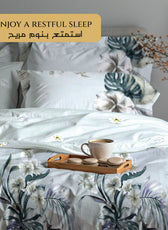 Garden Soft King Size Duvet Cover Set – 6 Pieces 220x240cm – Elegant Floral Bedding with Fitted Sheet & Pillowcases