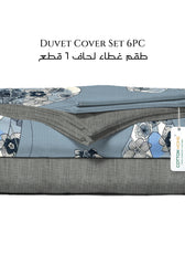 Breeze Soft King Size Duvet Cover Set – 6 Pieces 220x240cm – Elegant Floral Bedding with Fitted Sheet & Pillowcases