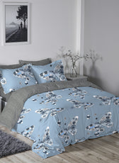 Breeze Soft King Size Duvet Cover Set – 6 Pieces 220x240cm – Elegant Floral Bedding with Fitted Sheet & Pillowcases